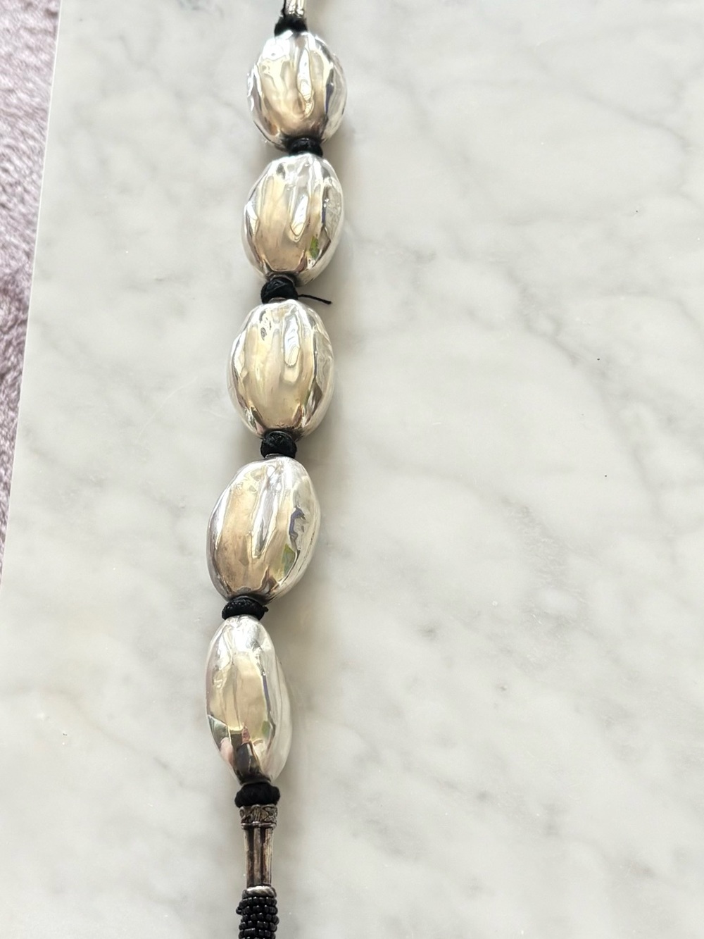 Handmade Silver Beaded Women's choker